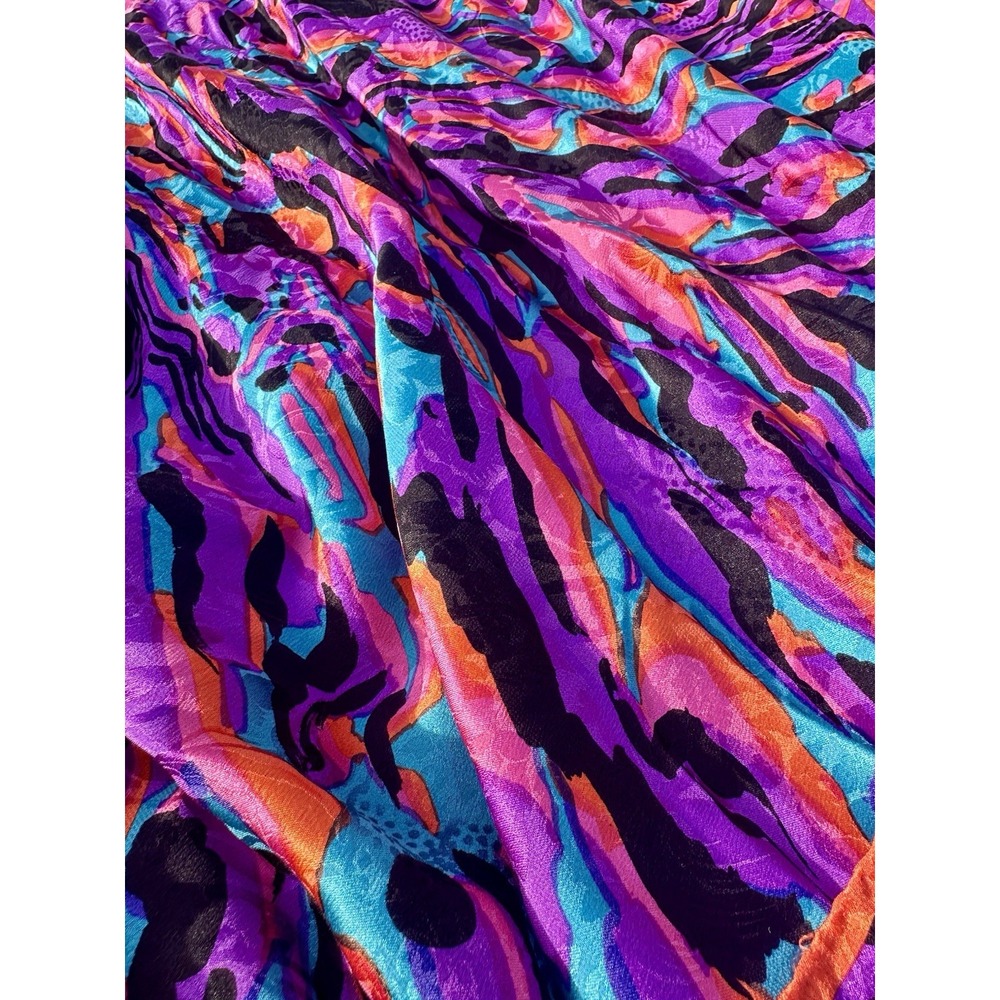 UNGARO 1980's Massive Silk Jacquard Sarong Wrap Scarf Vibrant Animal-esque Vacay